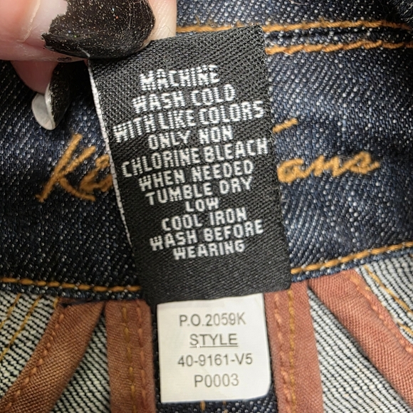 Kikit Jeans ⏰ Stylish Denim Trench Coat Sz L - Picture 11 of 11
